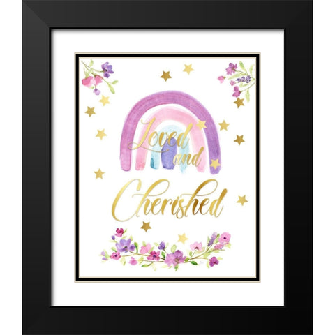 Love and Cherished Black Modern Wood Framed Art Print with Double Matting by Nan