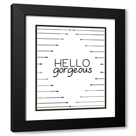 Hello Gorgeous Black Modern Wood Framed Art Print with Double Matting by CAD Designs