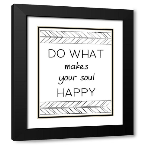 Your Soul Happy Black Modern Wood Framed Art Print with Double Matting by CAD Designs
