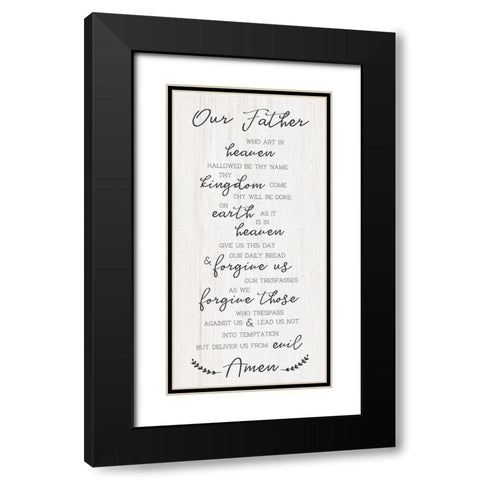 Our Father Black Modern Wood Framed Art Print with Double Matting by CAD Designs