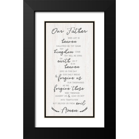 Our Father Black Modern Wood Framed Art Print with Double Matting by CAD Designs