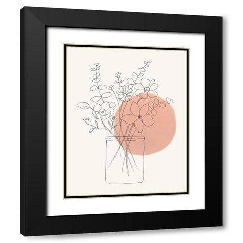Contemporary Wildflower Bouquet Black Modern Wood Framed Art Print with Double Matting by Nan