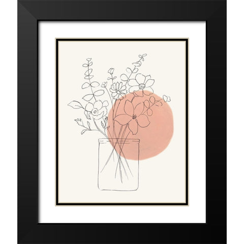 Contemporary Wildflower Bouquet Black Modern Wood Framed Art Print with Double Matting by Nan