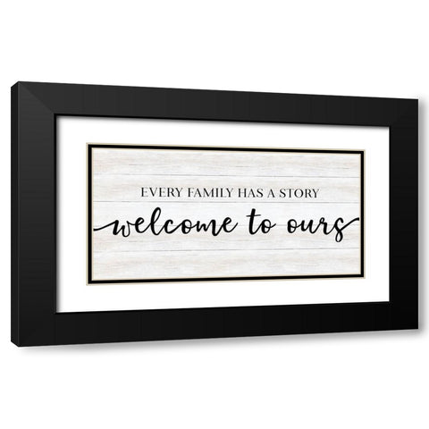 Family Story Black Modern Wood Framed Art Print with Double Matting by CAD Designs