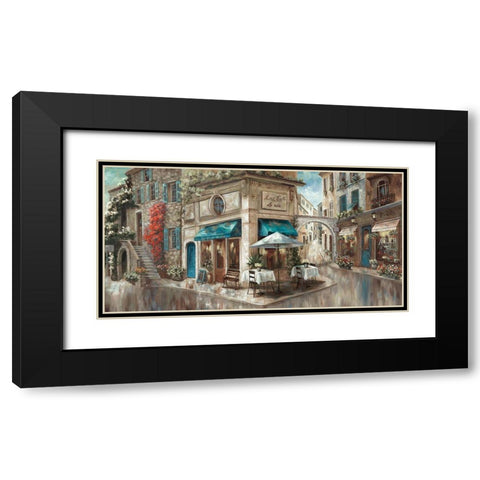 Corner Cafe Black Modern Wood Framed Art Print with Double Matting by Nan