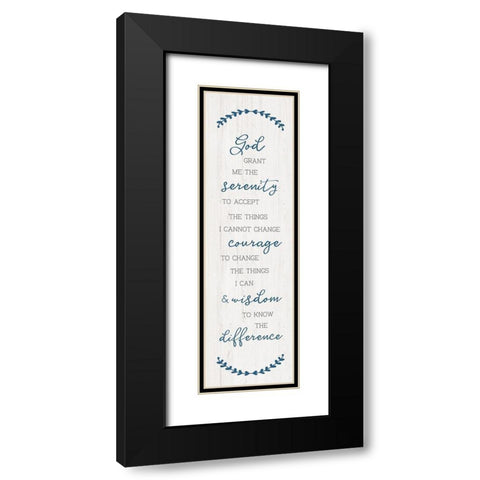 Serenity Prayer Black Modern Wood Framed Art Print with Double Matting by CAD Designs