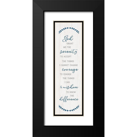 Serenity Prayer Black Modern Wood Framed Art Print with Double Matting by CAD Designs