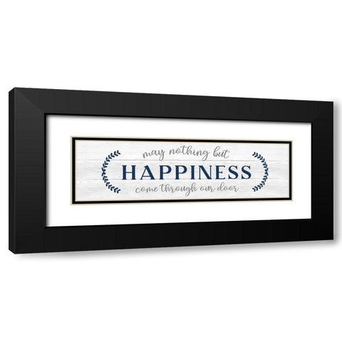 Nothing but Happiness Black Modern Wood Framed Art Print with Double Matting by CAD Designs