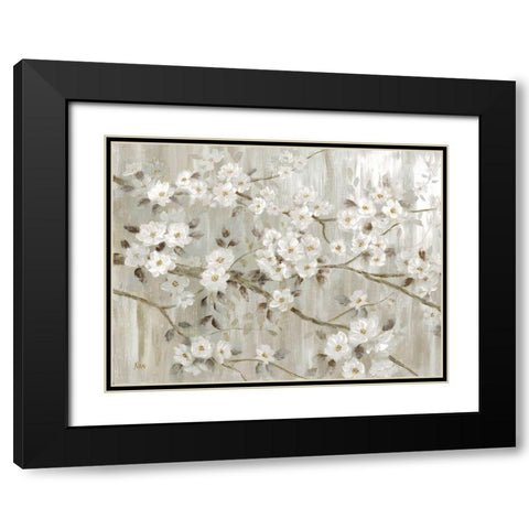 Neutral Spring Black Modern Wood Framed Art Print with Double Matting by Nan