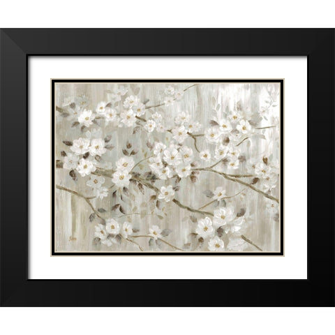 Neutral Spring Black Modern Wood Framed Art Print with Double Matting by Nan