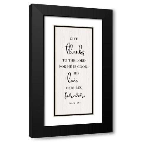 Give Thanks to the Lord Black Modern Wood Framed Art Print with Double Matting by CAD Designs
