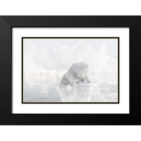 Going for a Swim Black Modern Wood Framed Art Print with Double Matting by Van de Goor, Lars