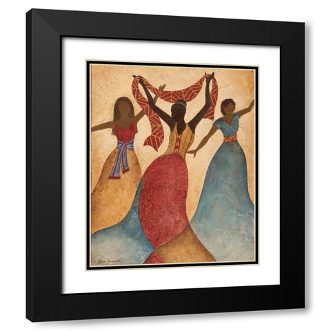 Rhythm and Dance I Black Modern Wood Framed Art Print with Double Matting by Carroll, Jane