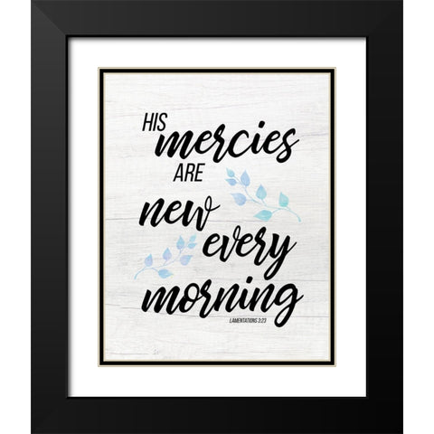 Lamentations 3:23 Black Modern Wood Framed Art Print with Double Matting by Santiago, Daniela