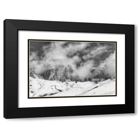 Cloudy Black Modern Wood Framed Art Print with Double Matting by Van de Goor, Lars
