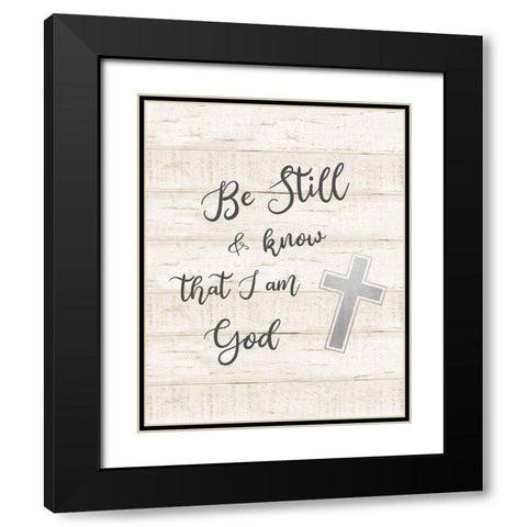 Be Still Black Modern Wood Framed Art Print with Double Matting by CAD Designs