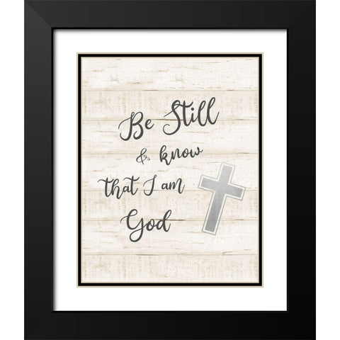 Be Still Black Modern Wood Framed Art Print with Double Matting by CAD Designs
