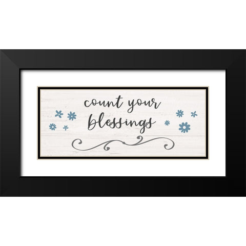 Count Blessings Black Modern Wood Framed Art Print with Double Matting by Carpentieri, Natalie