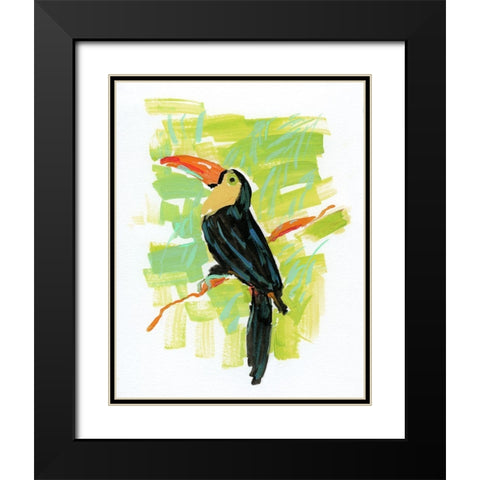 Exotic Toucan Black Modern Wood Framed Art Print with Double Matting by Swatland, Sally