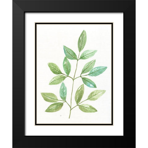 Spring Greens III Black Modern Wood Framed Art Print with Double Matting by Nan