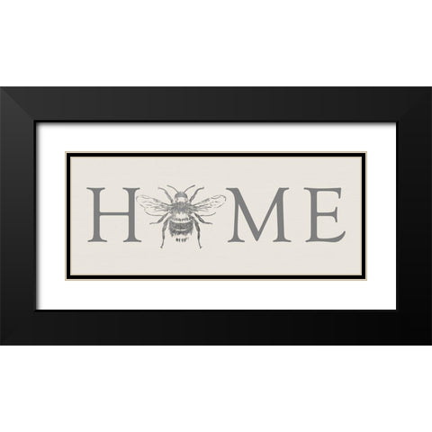 Bee Home Black Modern Wood Framed Art Print with Double Matting by Santiago, Daniela