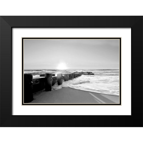 Shifting Shore Black Modern Wood Framed Art Print with Double Matting by Carpentieri, Natalie
