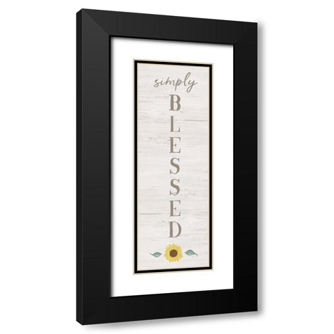 Simply Sunflower Black Modern Wood Framed Art Print with Double Matting by Carpentieri, Natalie