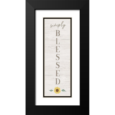 Simply Sunflower Black Modern Wood Framed Art Print with Double Matting by Carpentieri, Natalie