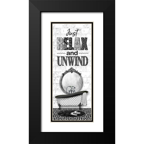 Just Relax Black Modern Wood Framed Art Print with Double Matting by Robinson, Carol