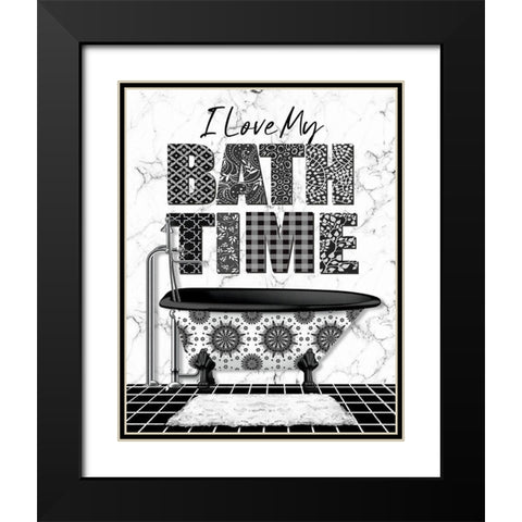 Bath Time Black Modern Wood Framed Art Print with Double Matting by Robinson, Carol