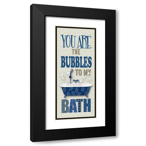 Bubbles to My Bath Black Modern Wood Framed Art Print with Double Matting by Robinson, Carol