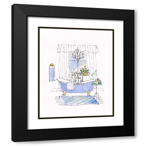 Sketchy Bath I Black Modern Wood Framed Art Print with Double Matting by Swatland, Sally