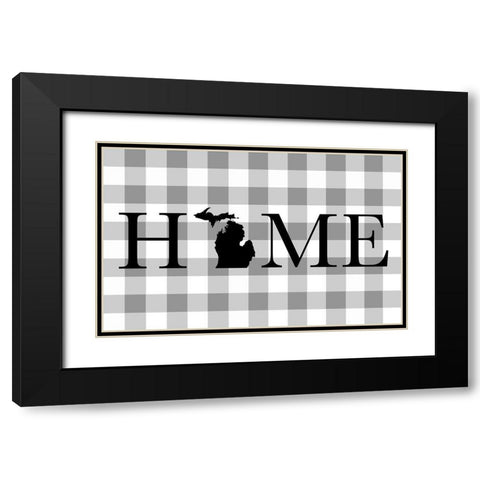 Michigan Home Black Modern Wood Framed Art Print with Double Matting by Designs, CAD