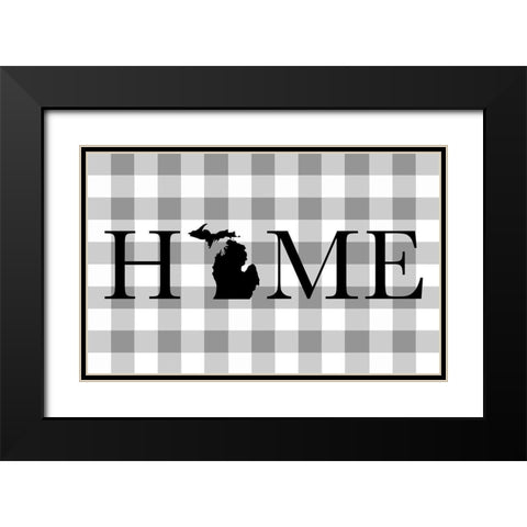 Michigan Home Black Modern Wood Framed Art Print with Double Matting by Designs, CAD