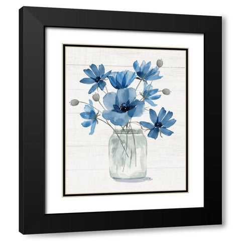 Wildflower Bouquet I Black Modern Wood Framed Art Print with Double Matting by Nan