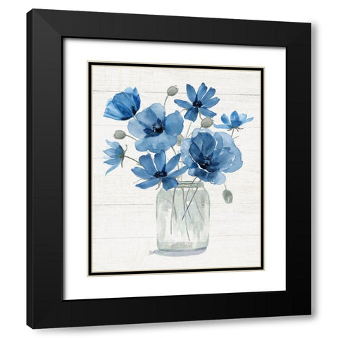 Wildflower Bouquet II Black Modern Wood Framed Art Print with Double Matting by Nan