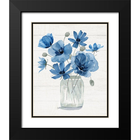 Wildflower Bouquet II Black Modern Wood Framed Art Print with Double Matting by Nan