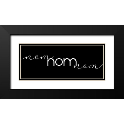 Nom Nom Nom Black Modern Wood Framed Art Print with Double Matting by Designs, CAD