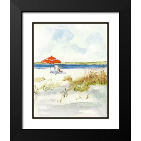 Sketchy Beach I Black Modern Wood Framed Art Print with Double Matting by Swatland, Sally