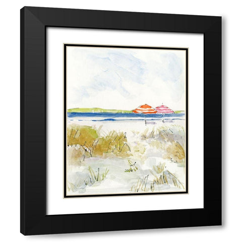 Sketchy Beach II Black Modern Wood Framed Art Print with Double Matting by Swatland, Sally