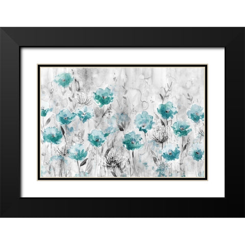 Poppy Garden Black Modern Wood Framed Art Print with Double Matting by Robinson, Carol