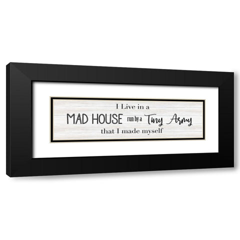 Tiny Army Black Modern Wood Framed Art Print with Double Matting by CAD Designs