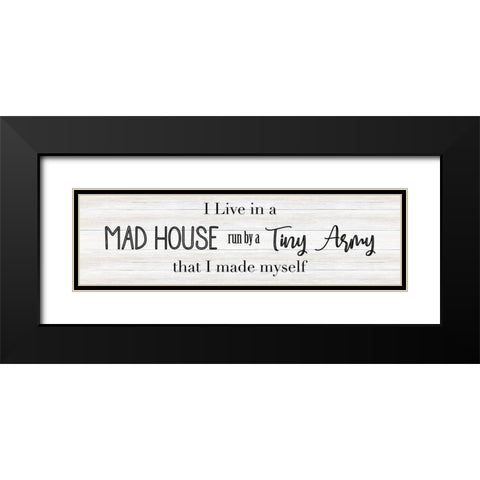 Tiny Army Black Modern Wood Framed Art Print with Double Matting by CAD Designs