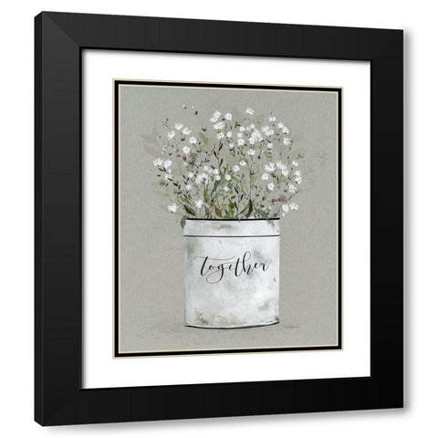 Bouquet of Grace Bucket Together Black Modern Wood Framed Art Print with Double Matting by Robinson, Carol
