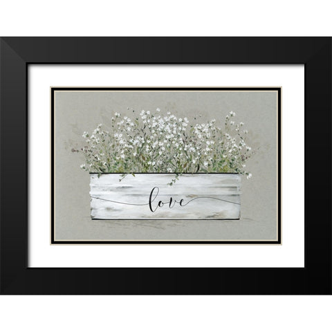Bouquet of Grace Bucket Love Black Modern Wood Framed Art Print with Double Matting by Robinson, Carol