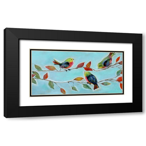 Bitty Birds II Black Modern Wood Framed Art Print with Double Matting by Brooks, Donna
