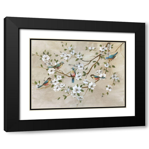 Birds of a Feather Black Modern Wood Framed Art Print with Double Matting by Nan