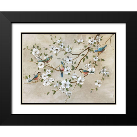 Birds of a Feather Black Modern Wood Framed Art Print with Double Matting by Nan