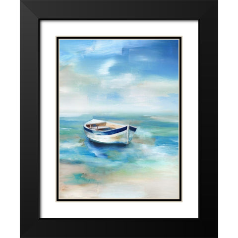 Solitude Shore Black Modern Wood Framed Art Print with Double Matting by Nan