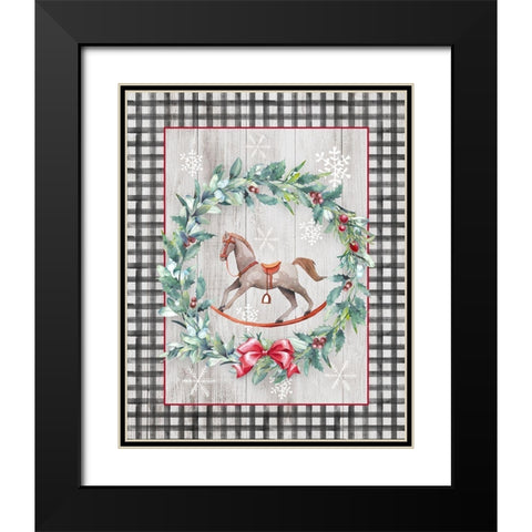 Rocking Horse Black Modern Wood Framed Art Print with Double Matting by Knutsen, Conrad